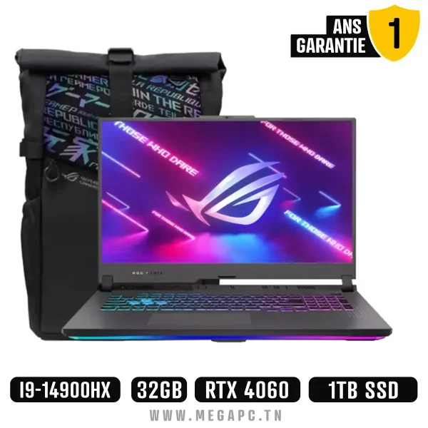 Ordinateur Portable Gamer ASUS Strix G16 G614JVR-N4164W I9-14900HX, 16G*2, 1T, RTX4060, 16''